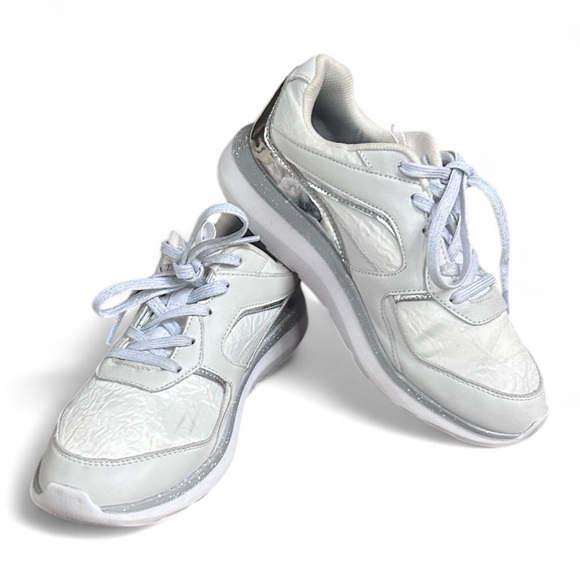 VIONIC Adela Met White Silver Walking Shoes Comfort Orthotic Chunky Sneakers 8.5 - Picture 1 of 14